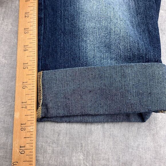 Phat Fashions Jeans Juniors 11 31W 19.5L Blue‎ Denim Crop Cuff Silver Label Cat - Picture 8 of 13